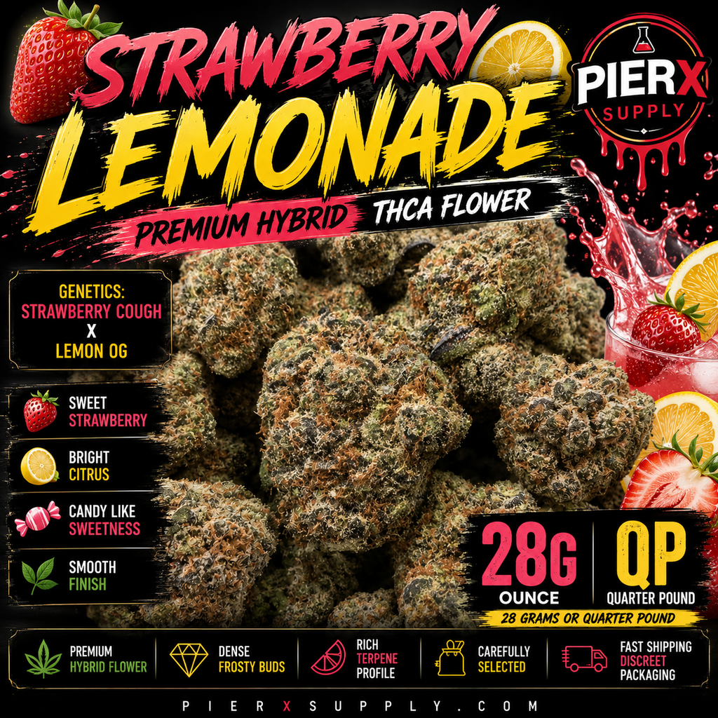 🍓🍋 Strawberry Lemonade Premium Hybrid THCA Flower | 28G & QP Available | Fresh Citrus & Sweet Berry Flavor