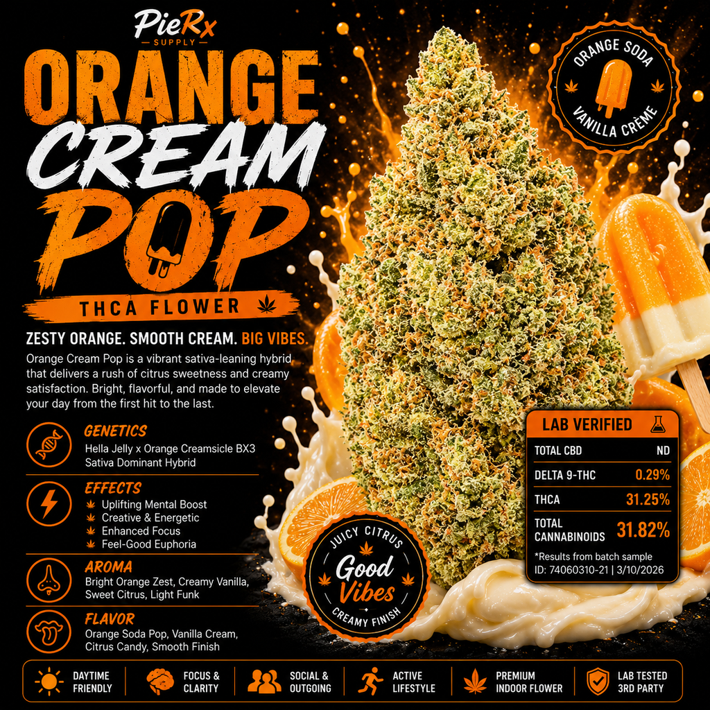 🍊 Orange Cream Pop THCa Flower – 31.25% THCa | Citrus Candy Hybrid