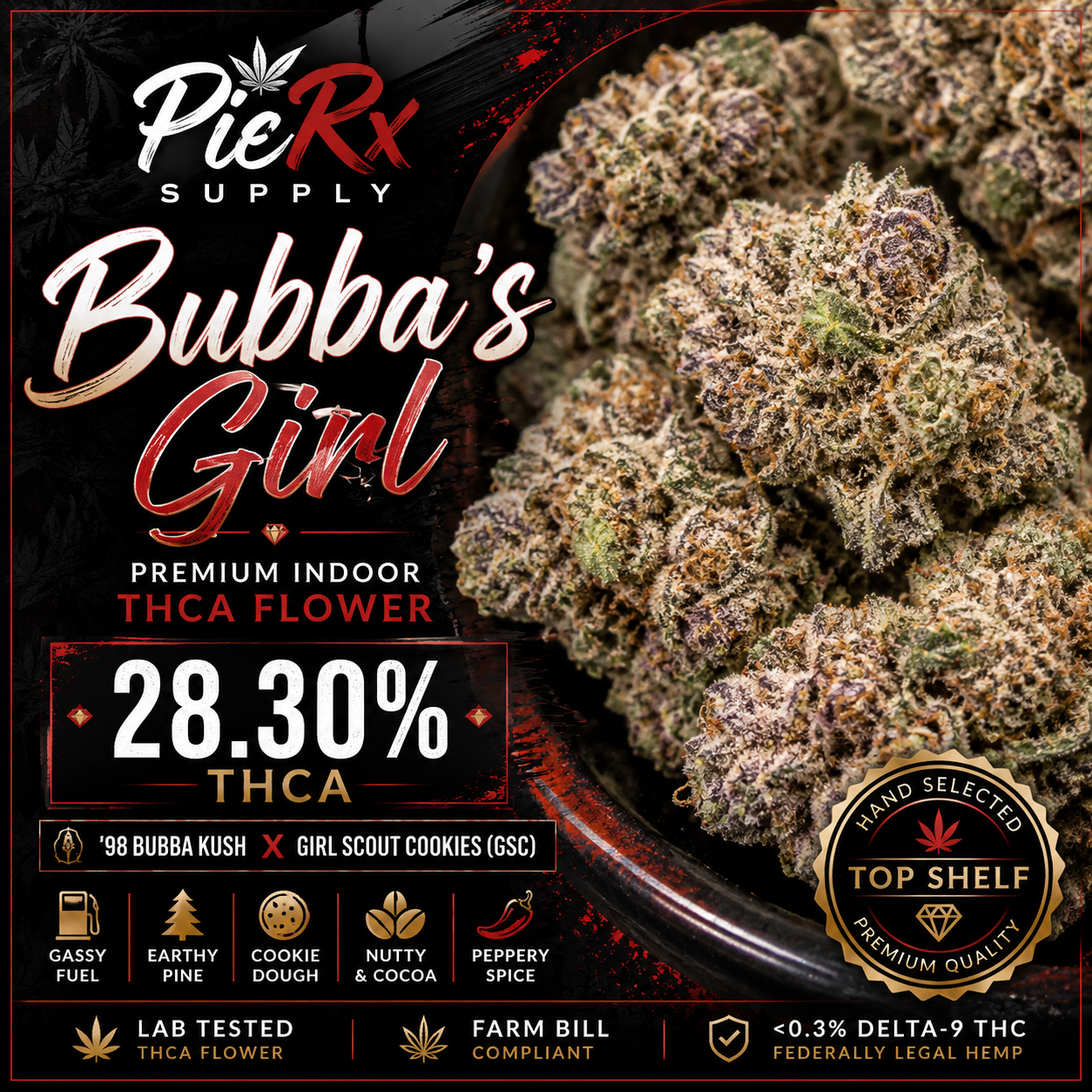 🌿 Bubba's Girl THCa Flower 💎 | Premium Indoor THCa Flower | 28.30% THCa ❄️🍪⛽