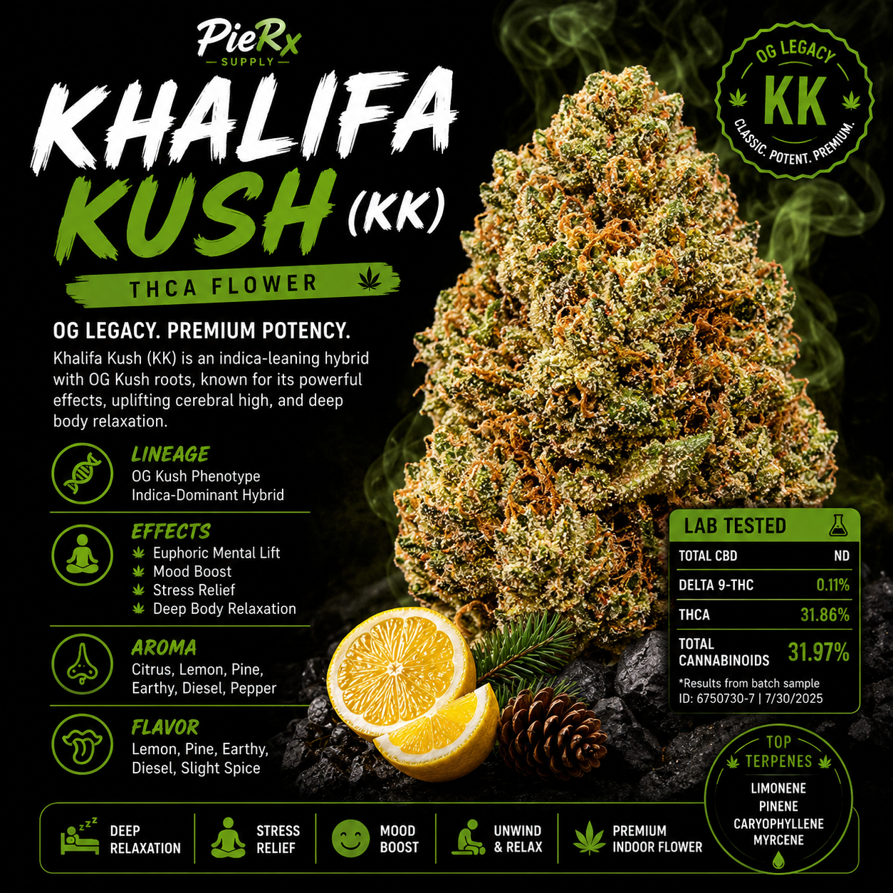 👑 Khalifa Kush (KK) THCa Flower – 31.86% THCa | Premium OG Legacy Flower