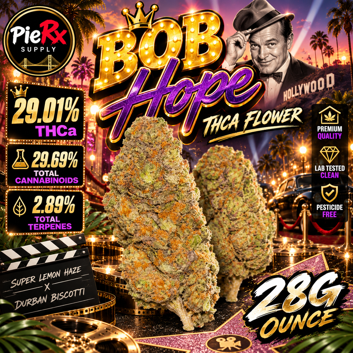 🎬 Bob Hope THCa Flower – 29.01% THCa | Premium 28G Ounce 🌿🍋🔥