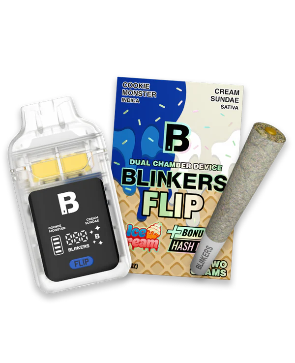 Blinkers Ice Cream THCA Vape 2G 🍦💨 Dual Flavor Live Resin Device + Preroll Hashole | 5 Flavor Options