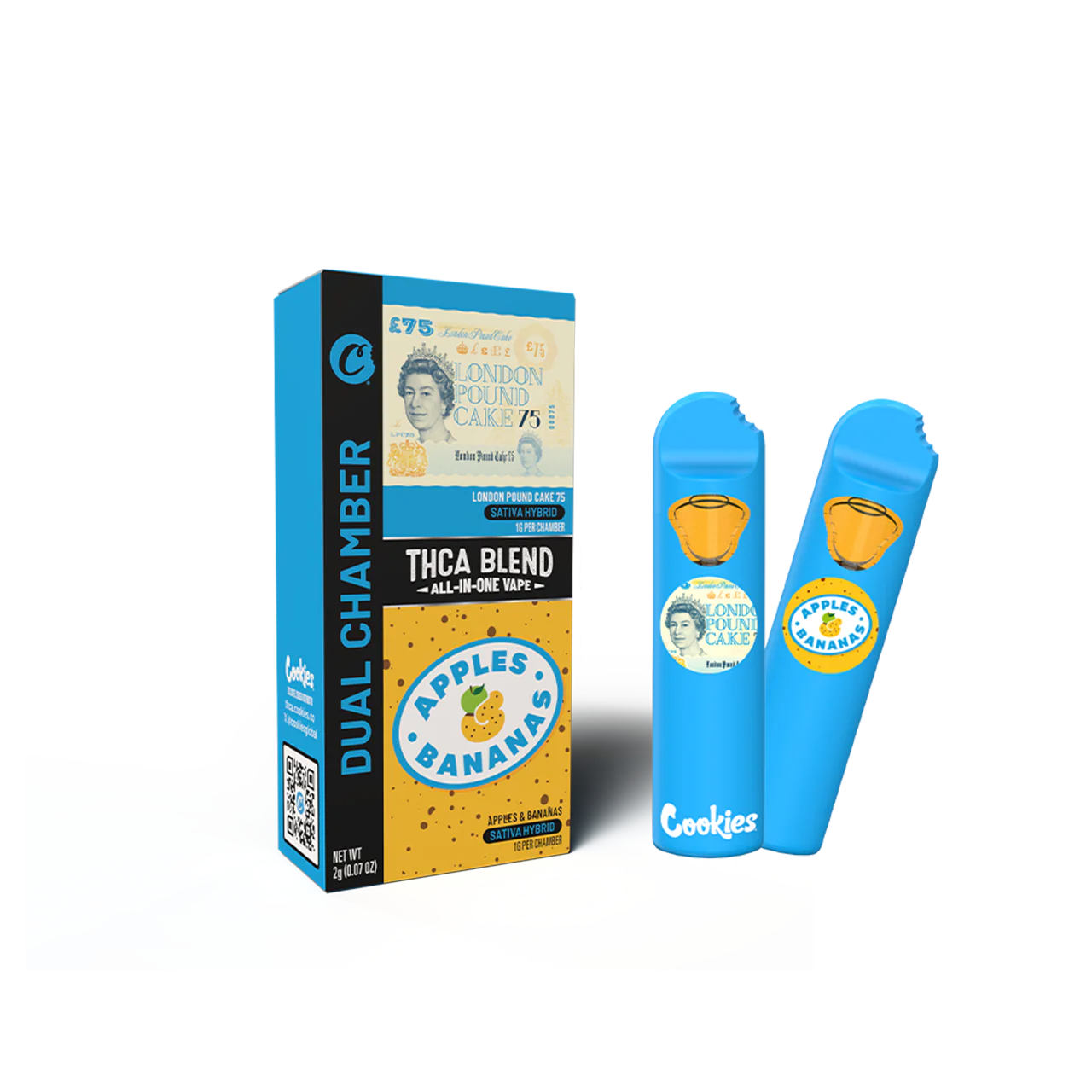 COOKIES DUAL CHAMBER 2G THCA BLEND DISPOSABLE APPLES & BANANAS(SH) x LPC75(SH)