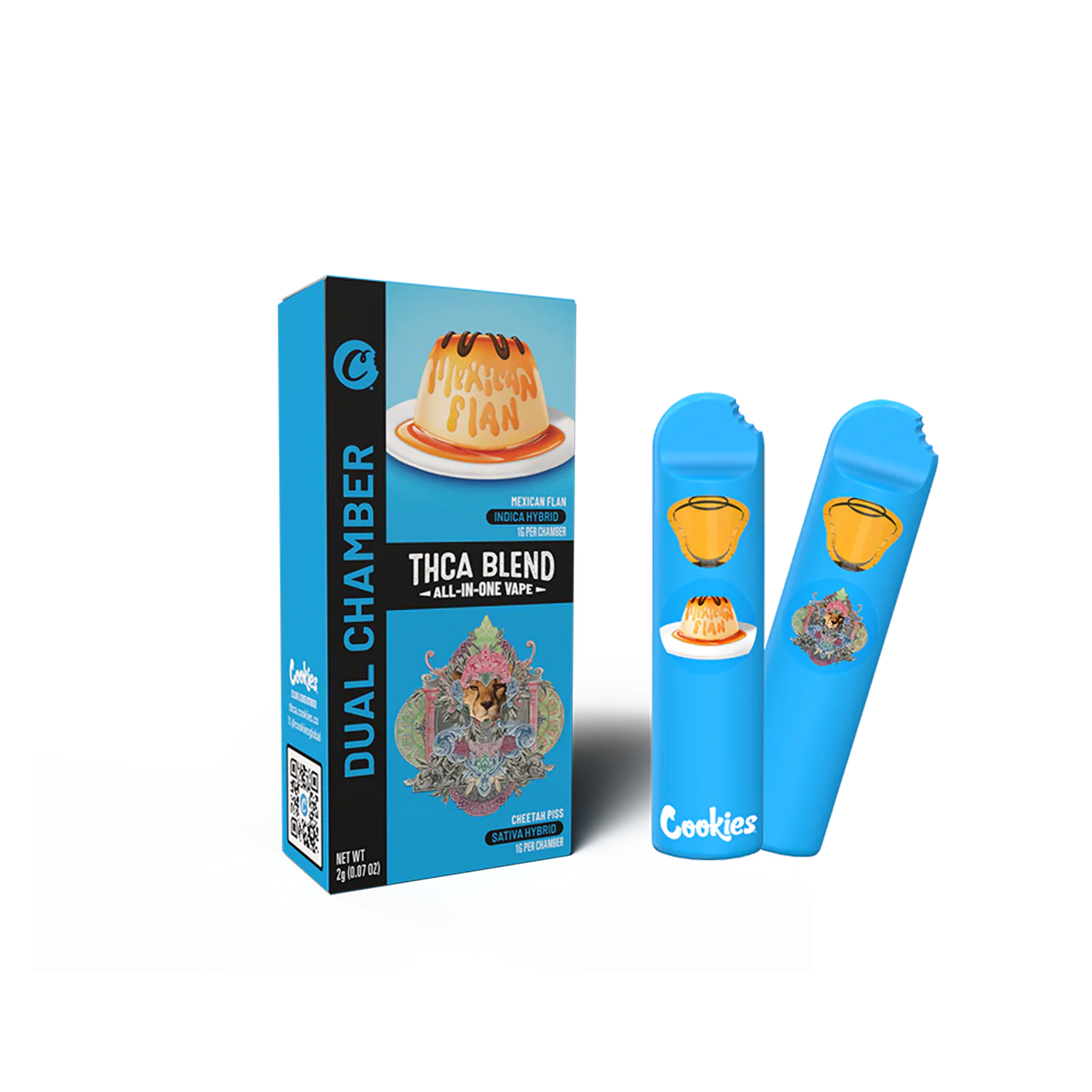 COOKIES DUAL CHAMBER 2G THCA BLEND DISPOSABLE MEXICAN FLAN x CHEETAH PISS