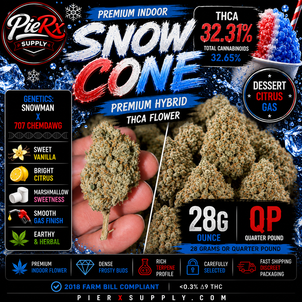 ❄️🍦 Snow Cone Premium Hybrid 32.65% THCA Flower | QP | Vanilla Citrus & Sweet Gas Terpenes 🌿🔥