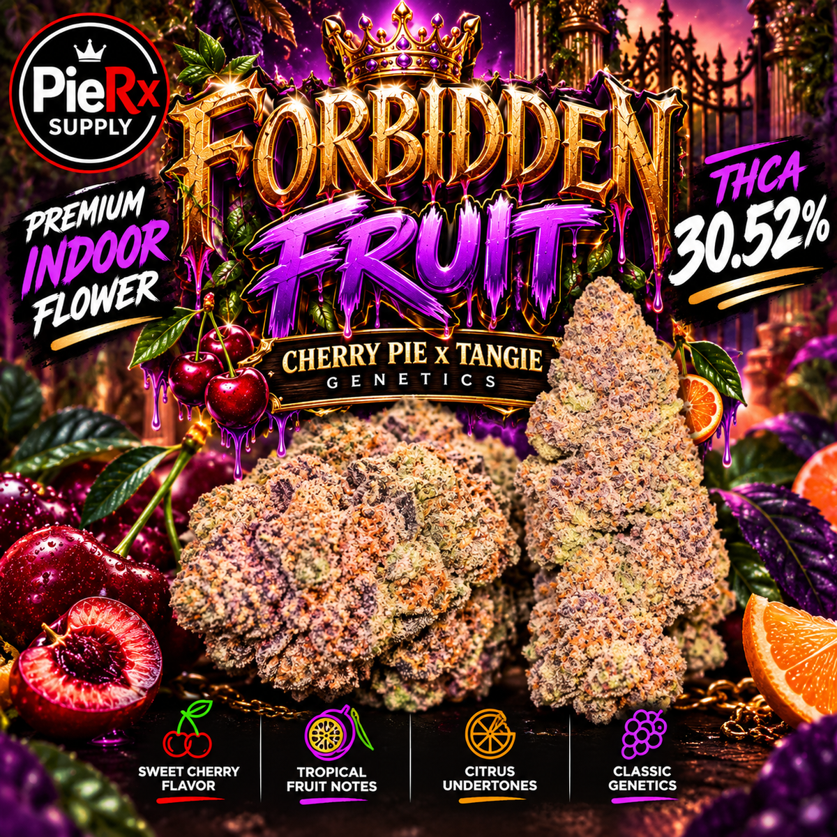 🍇🔥 Forbidden Fruit | 28G/14G Premium THCa Flower | 30.52% THCa | Indica-Dominant Hybrid 🍒💜