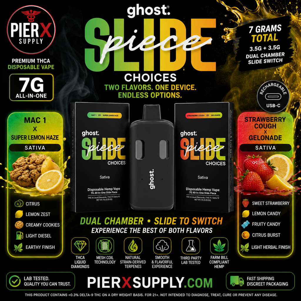 👻 Ghost Slide Piece 7G THCa Disposable Vape 🔥 | Dual Flavor Liquid Diamonds | Premium THCa Hemp