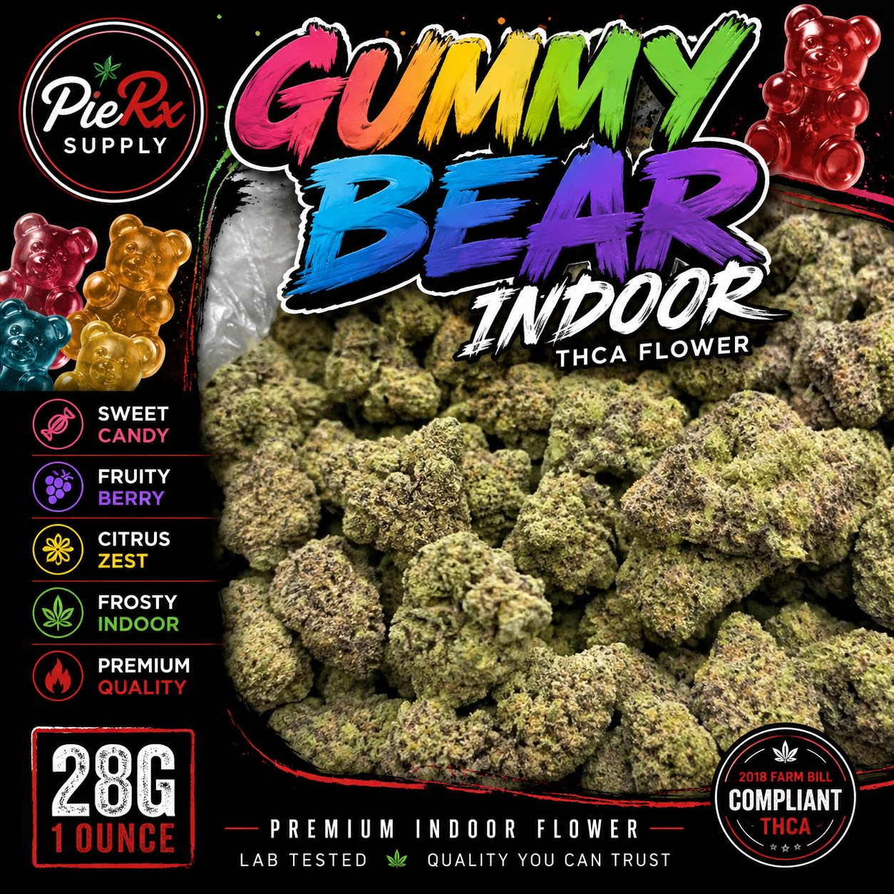 🍬 Gummy Bear Indoor THCa Flower 🌿 | Premium 28G Ounce | Sweet Candy & Fruity Terps 🔥
