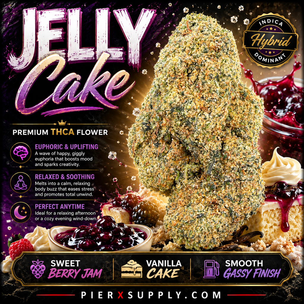 🍇 Jelly Cake THCa Flower – Sweet Berry Cake Flavor | Indica-Dominant Hybrid