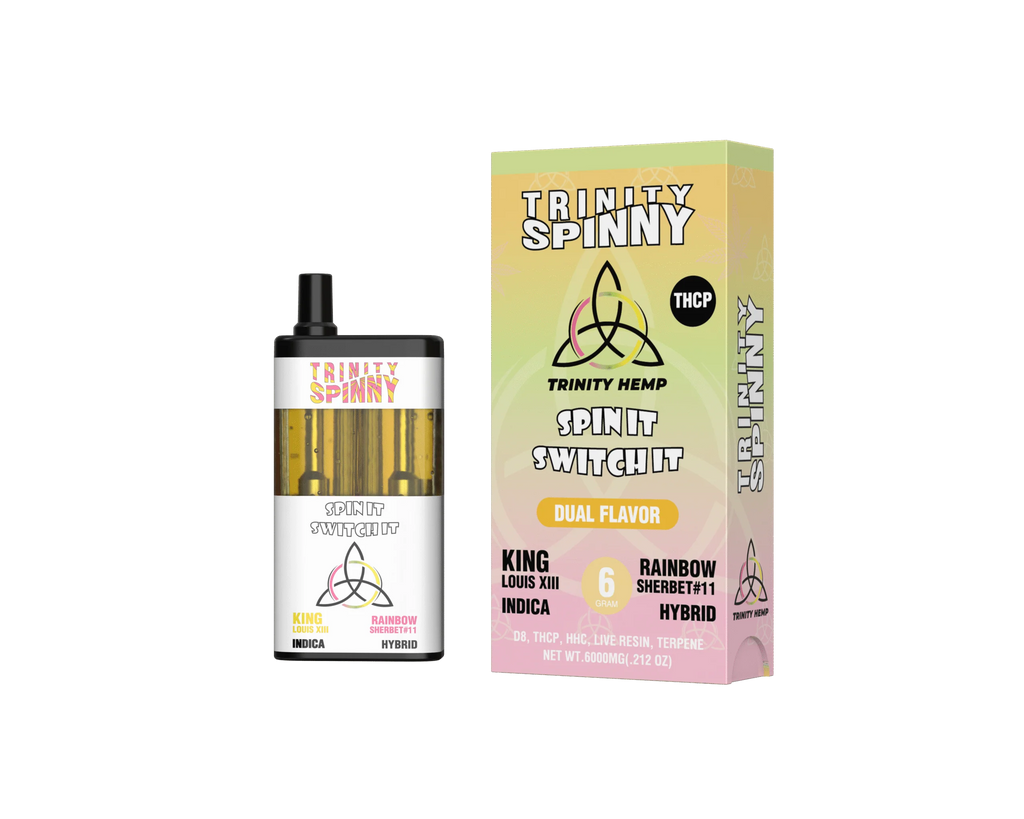 Trinity Spinny Dual Flavor 6 Gram Vape - KING LOUIS XIII (I) / RAINBOW SHERBET #11(H)