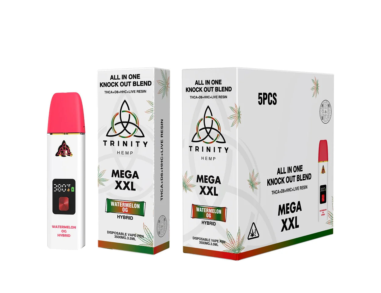 Trinity MEGA XXL 3 gram Disposable Vape - WATERMELON OG (Hybrid)