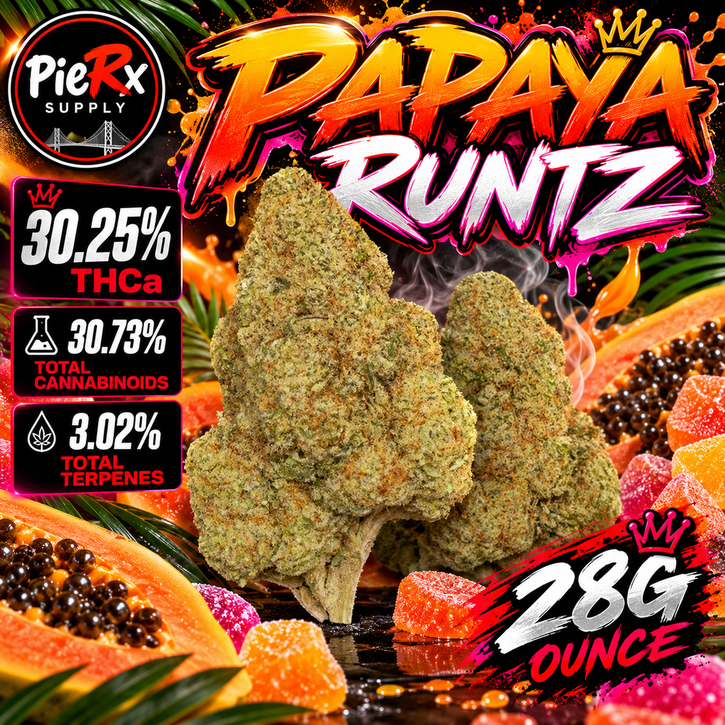 🥭 Papaya Runtz THCa Flower – 30.25% THCa | Premium 28G Ounce 🍬🌿🔥