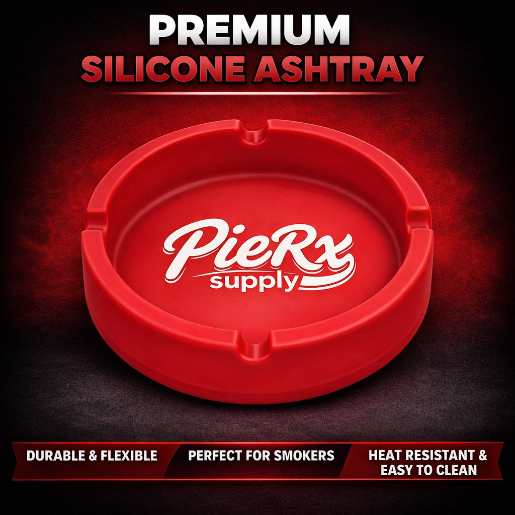 PieRx Supply Red Silicone Ashtray – Durable Heat Resistant Non-Stick Ash Tray | Flexible, Easy Clean, Travel-Friendly
