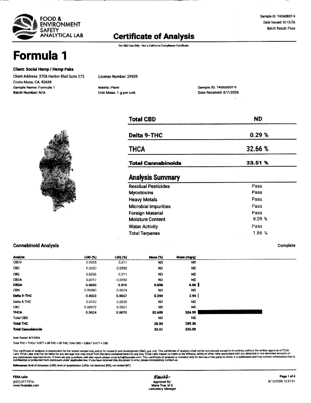 🏎️ Formula 1 Indoor THCa Flower – 32.66% THCa | Premium QP 🌿🔥