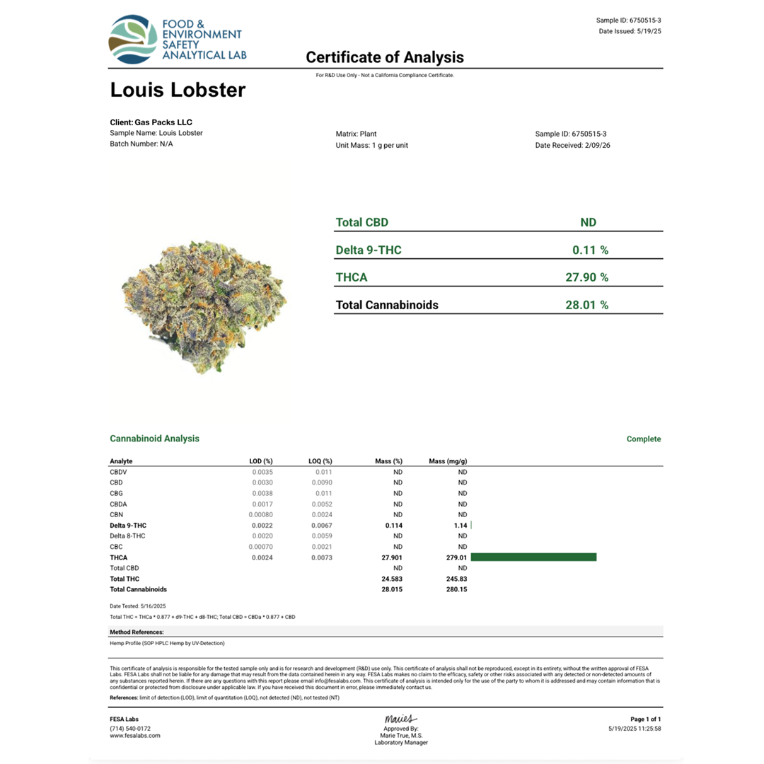 Pierx Supply Louis Lobster (INDOOR EXOTIC)