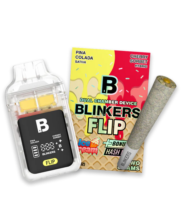 Blinkers Ice Cream THCA Vape 2G 🍦💨 Dual Flavor Live Resin Device + Pre –  PieRx Supply