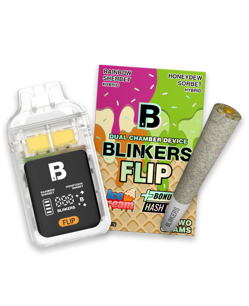 Blinkers Ice Cream THCA Vape 2G 🍦💨 Dual Flavor Live Resin Device + Preroll Hashole | 5 Flavor Options