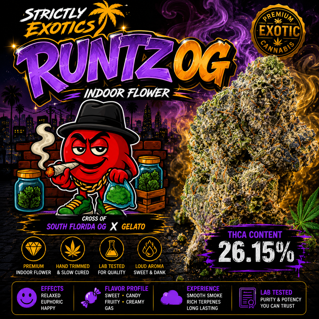 Runtz OG THCa Flower 🍬⛽ | 3.5g Eighths | Indica-Leaning Hybrid | Runtz x OG Kush | Sweet Candy Gas | Indoor