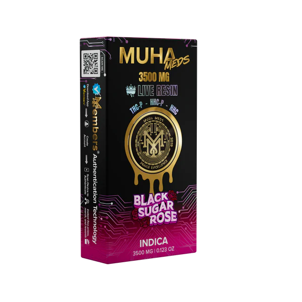 Muha Meds Black Sugar Rose 3.5g Live Resin Disposable 🌹🍬 | 3.5ML Vape | Floral Candy Terps | Premium