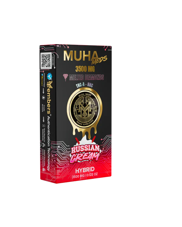 Muha Meds Russian Cream 3.5g Melted Diamonds Disposable 🥛💎 | 3.5ML Vape | Indica-Dominant | Creamy Dessert Terps