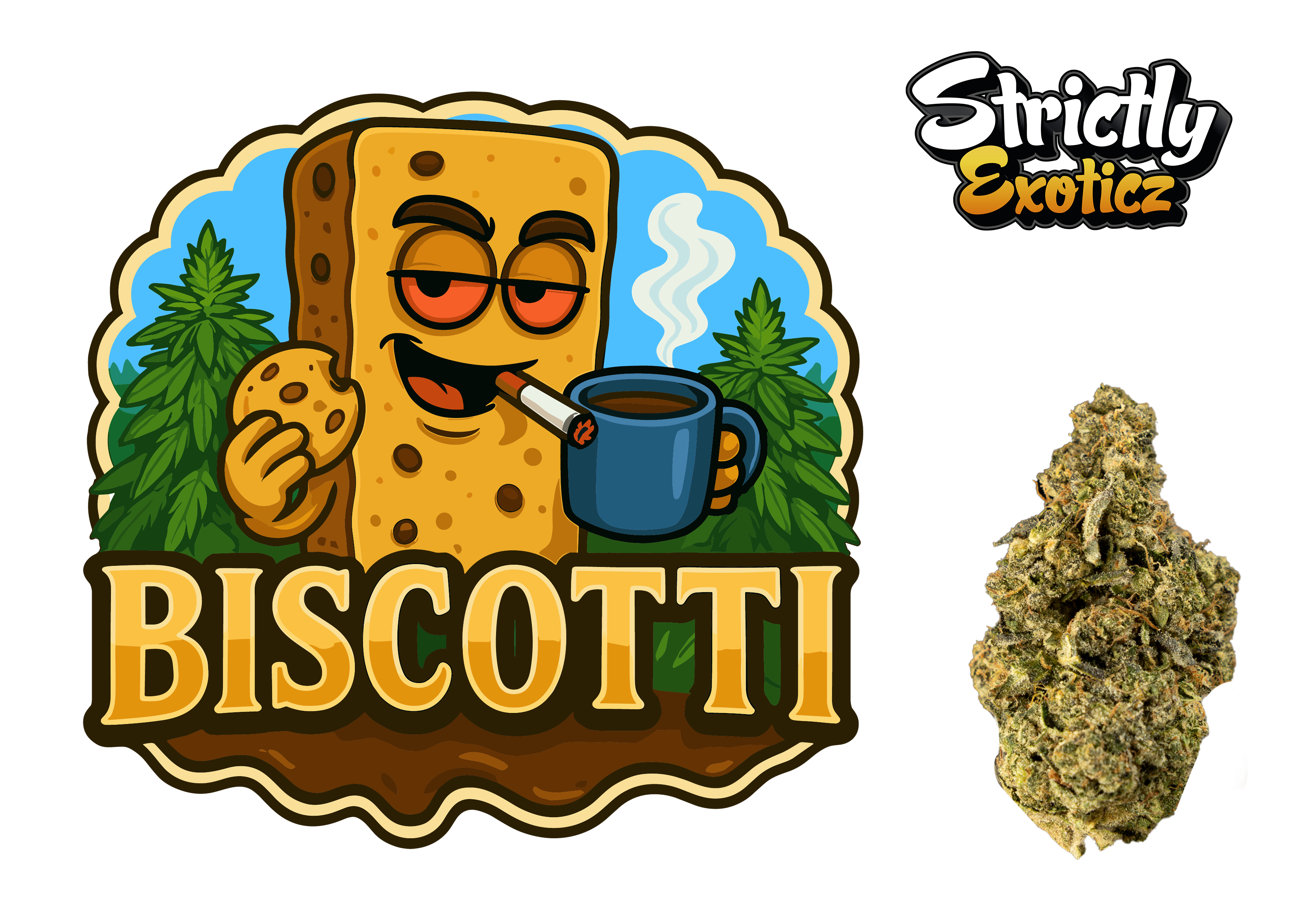 Biscotti THCa Flower 🍪💎 | 3.5g Eighth | 26.15% THCa 🔥 | Indica-Dominant Luxury Hybrid | Gelato #25 x South Florida OG | Sweet Cookie Gas