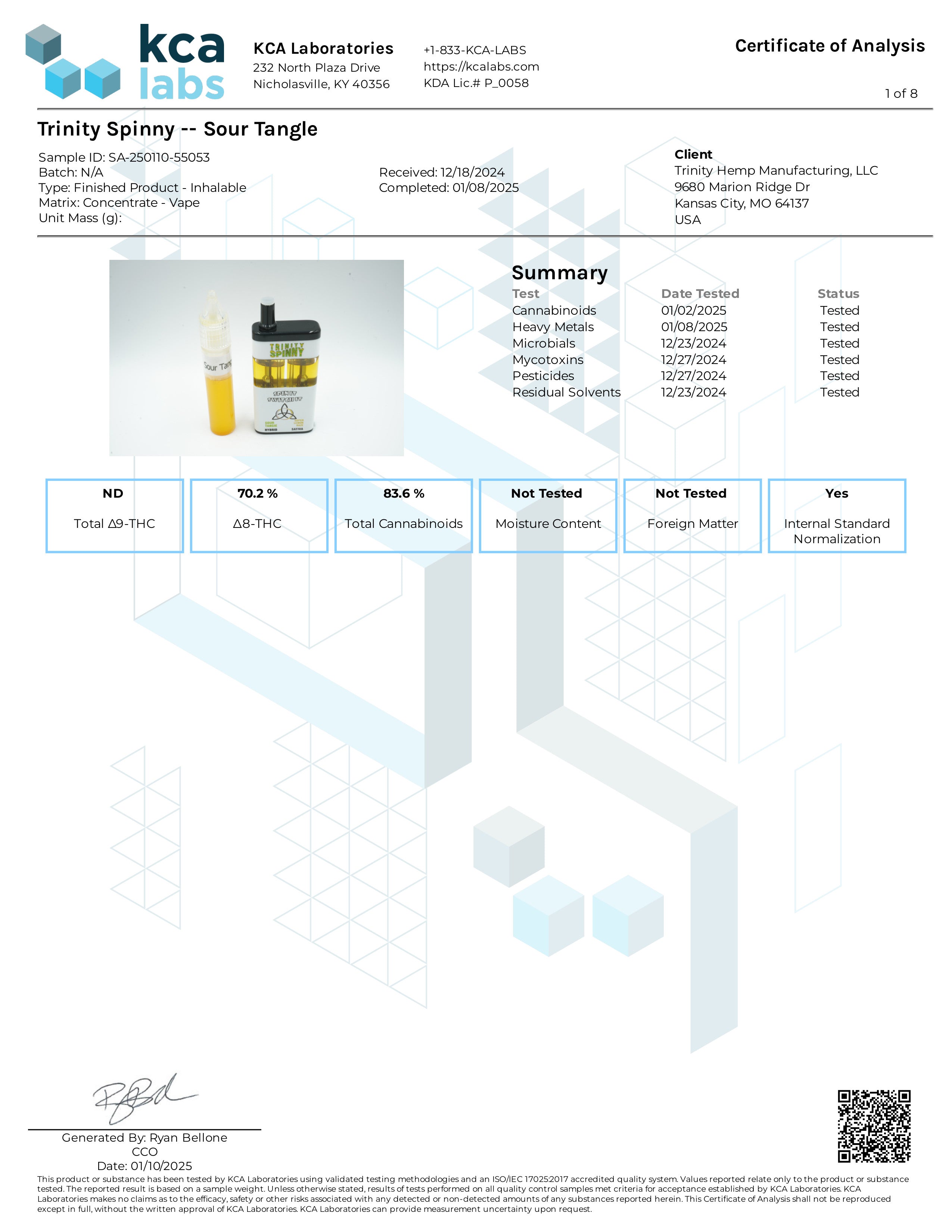 Trinity THCP RESIN 6 gram Disposable - Sour Tangie (H) x Super Lemon Haze (S)