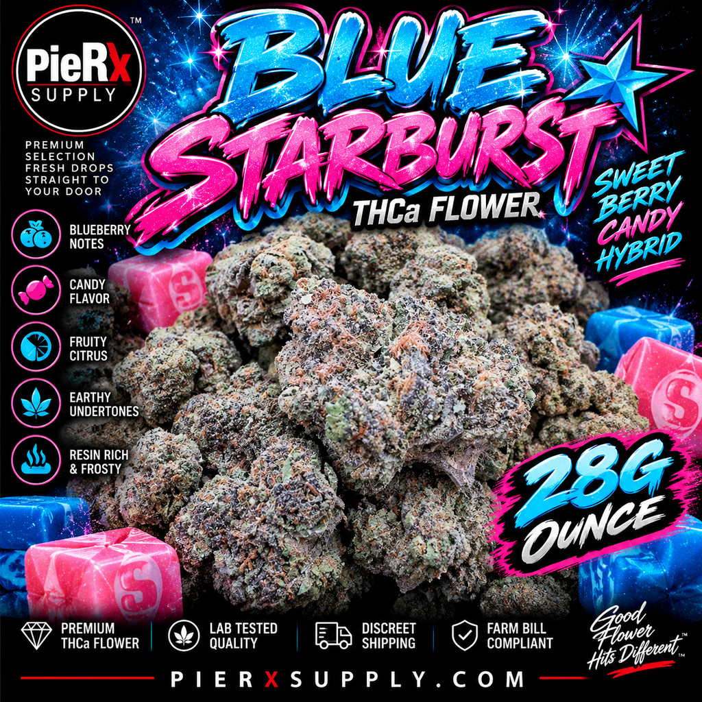 🫐 Blue Starburst THCa Flower – Indoor 28G Ounce | Sweet Berry Candy Hybrid 🍬💫