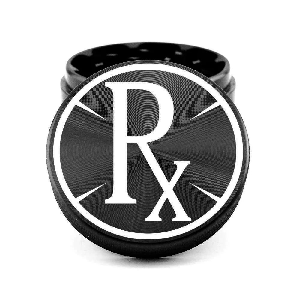 Rx 4-Piece Herb Grinder 2.5" - Black