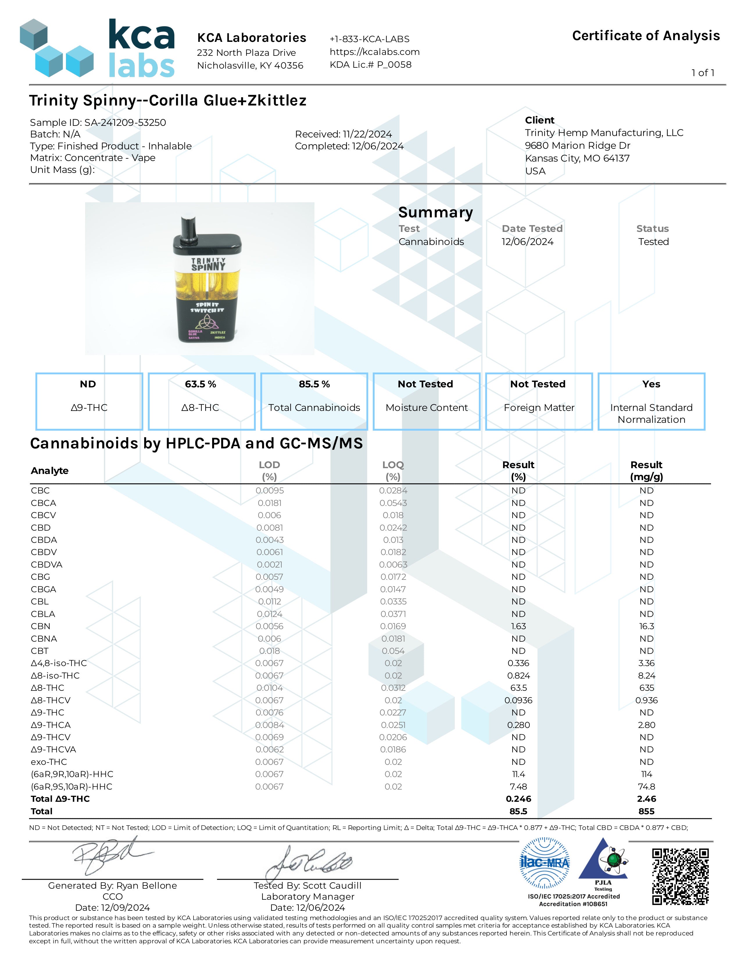 Trinity Spinny Dual Flavor 6 Gram Vape - GORILLA GLUE(S) / ZKITTLEZ (I)