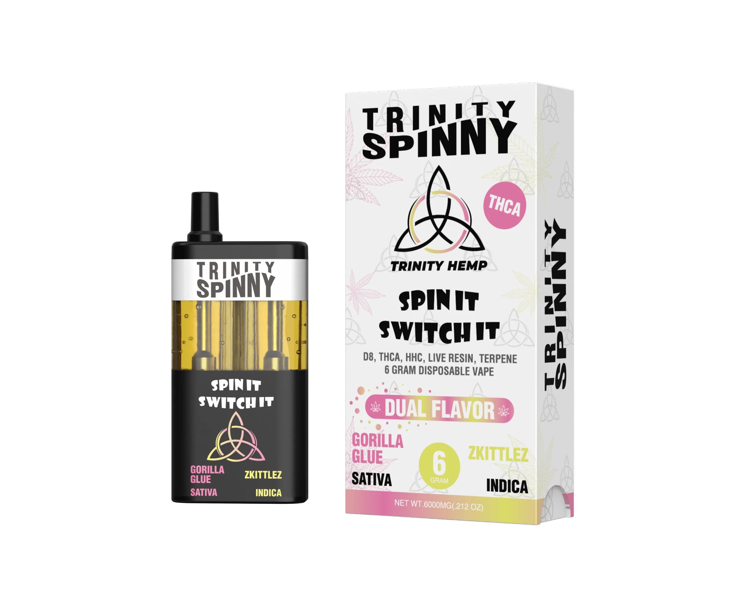 Trinity Spinny Dual Flavor 6 Gram Vape - GORILLA GLUE(S) / ZKITTLEZ (I)