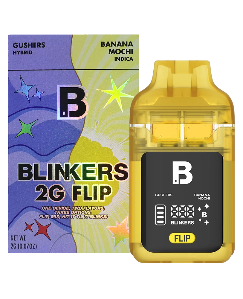 Blinkers 2G Flip Vape Gushers (H) + Banana Mochi (I) | Dual Fl PieRx Supply Blinkers 2G Flip Vape Gushers (H) + Banana Mochi (I) | Dual Fl PieRx Supply