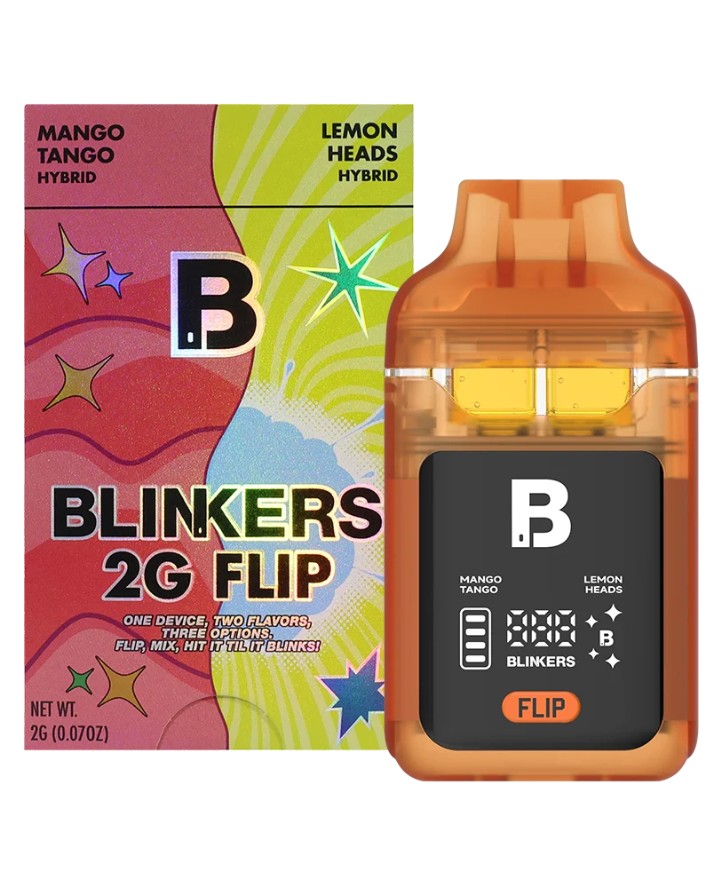 Blinkers 2G Flip Vape – Mango Tango (H) 🥭🔥 + Lemon Heads (H) 🍋⚡ | Dual Flavor THCa Disposable