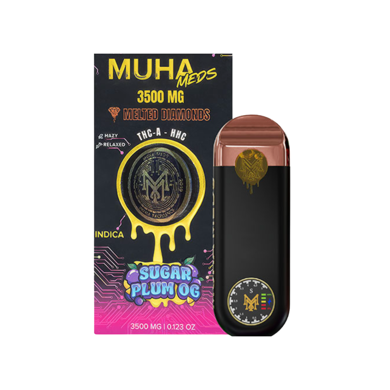 Muha Meds Sugar Plum OG 3.5g Melted Diamonds Disposable 🌹🍬 | 3.5ML Vape | Floral Candy Terps | Premium