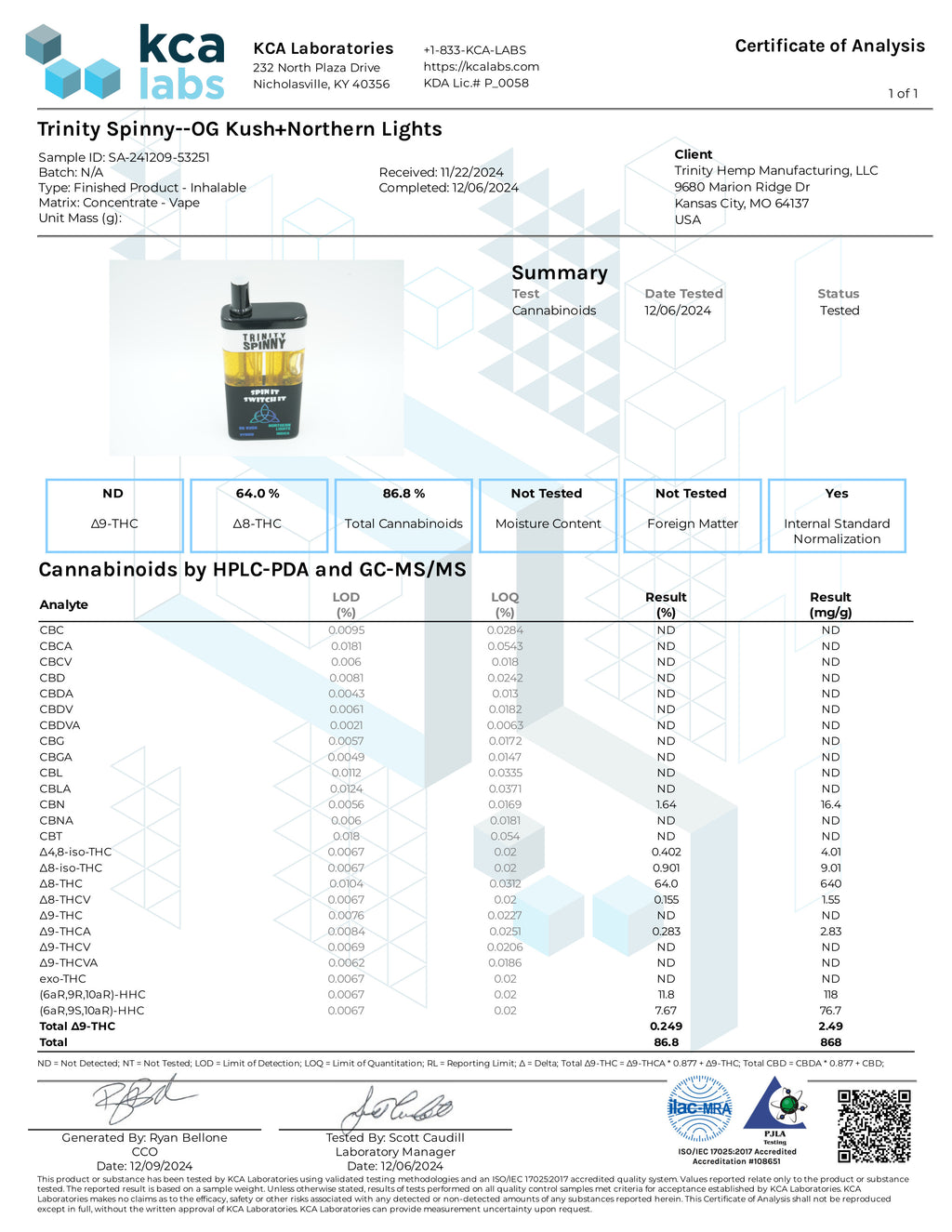 Trinity Spinny Dual Flavor 6 Gram Vape - Sugar Daddy(Hy)/Russian Cream(I)