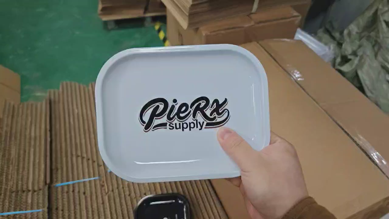 PieRx Supply White Metal Rolling Tray – Durable Lightweight Rolling Tray | Smooth Surface, Easy Clean, Travel-Friendly Design