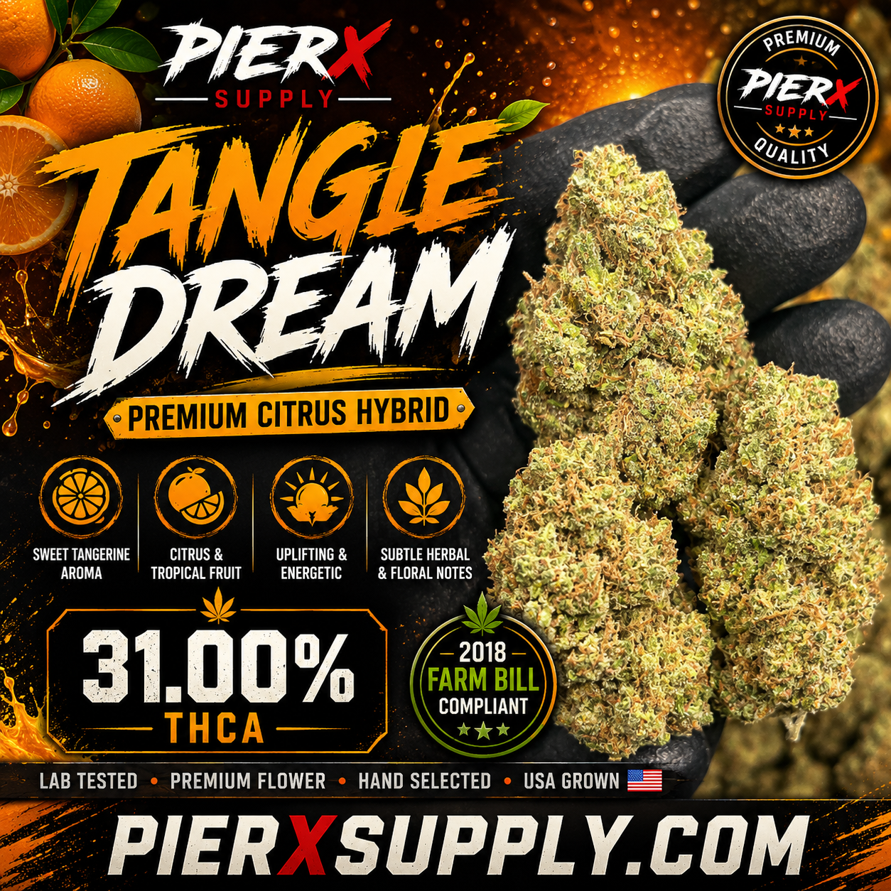 🍊 Tangie Dream THCa Flower | 31.00% THCa | Premium Citrus Hybrid | 28g/QP